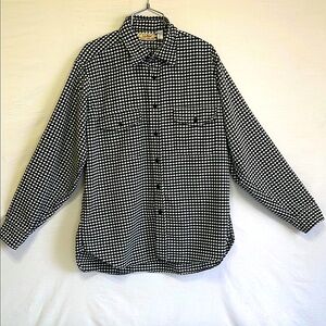 ❣️HP❣️L.L. BEAN ALLAGASH FLANNEL SHIRT Men's Black and White Checkered Shirt